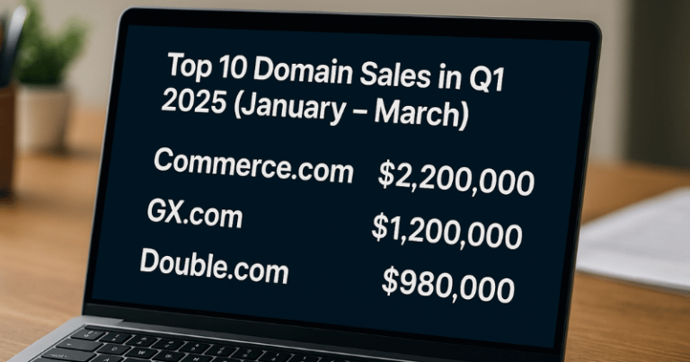 Top 10 Domain Sales Q1 2025